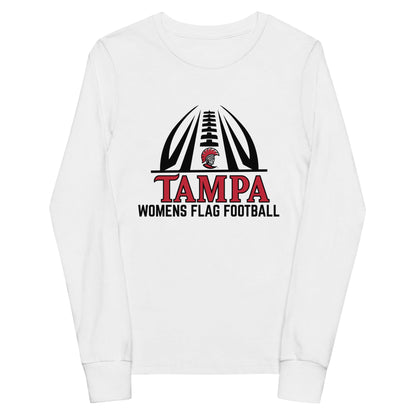 Performance | Youth Long Sleeve T-Shirt | University of Tampa Women's Flag Football | Football Logo
