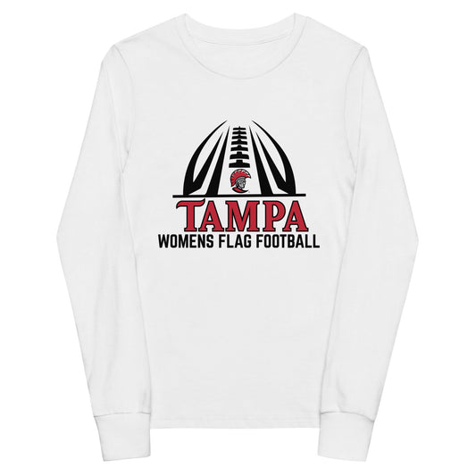 Performance | Youth Long Sleeve T-Shirt | University of Tampa Women's Flag Football | Football Logo