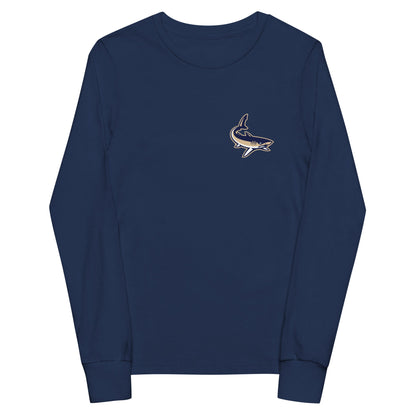 Performance | Youth Long Sleeve T-Shirt | University South Carolina Beaufort Track & Field | Shark Logo