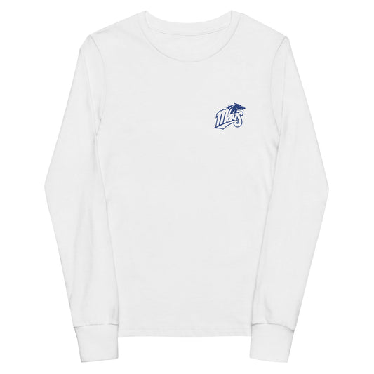 Performance | Youth Long Sleeve T-Shirt | Upper Makefield Youth Baseball & Softball League | Blue Mavs Logo