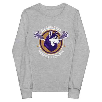 Performance | Youth Long Sleeve T-Shirt | UW Women's Club Lacrosse | Badge Logo