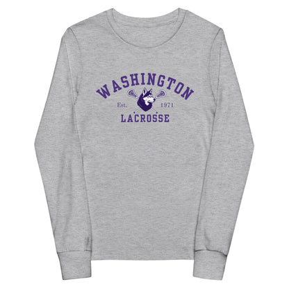 Performance | Youth Long Sleeve T-Shirt | UW Women's Club Lacrosse | Washington Lacrosse Logo