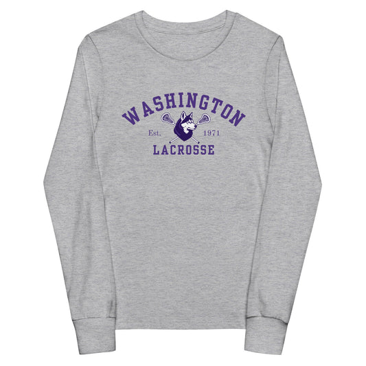 Performance | Youth Long Sleeve T-Shirt | UW Women's Club Lacrosse | Washington Lacrosse Logo