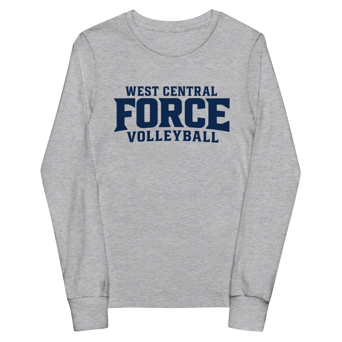 Performance | Youth Long Sleeve T-Shirt | West Central Force Volleyball | Blue Logo