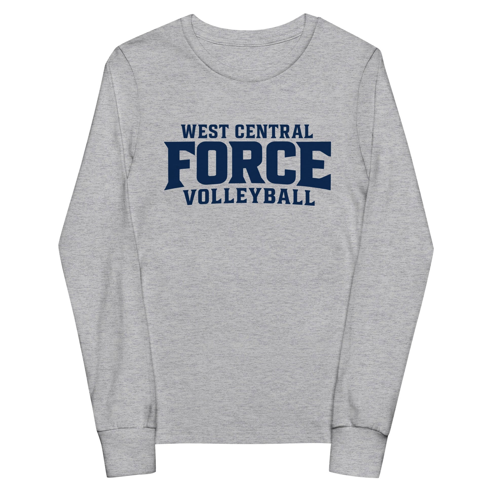 Performance | Youth Long Sleeve T-Shirt | West Central Force Volleyball | Blue Logo
