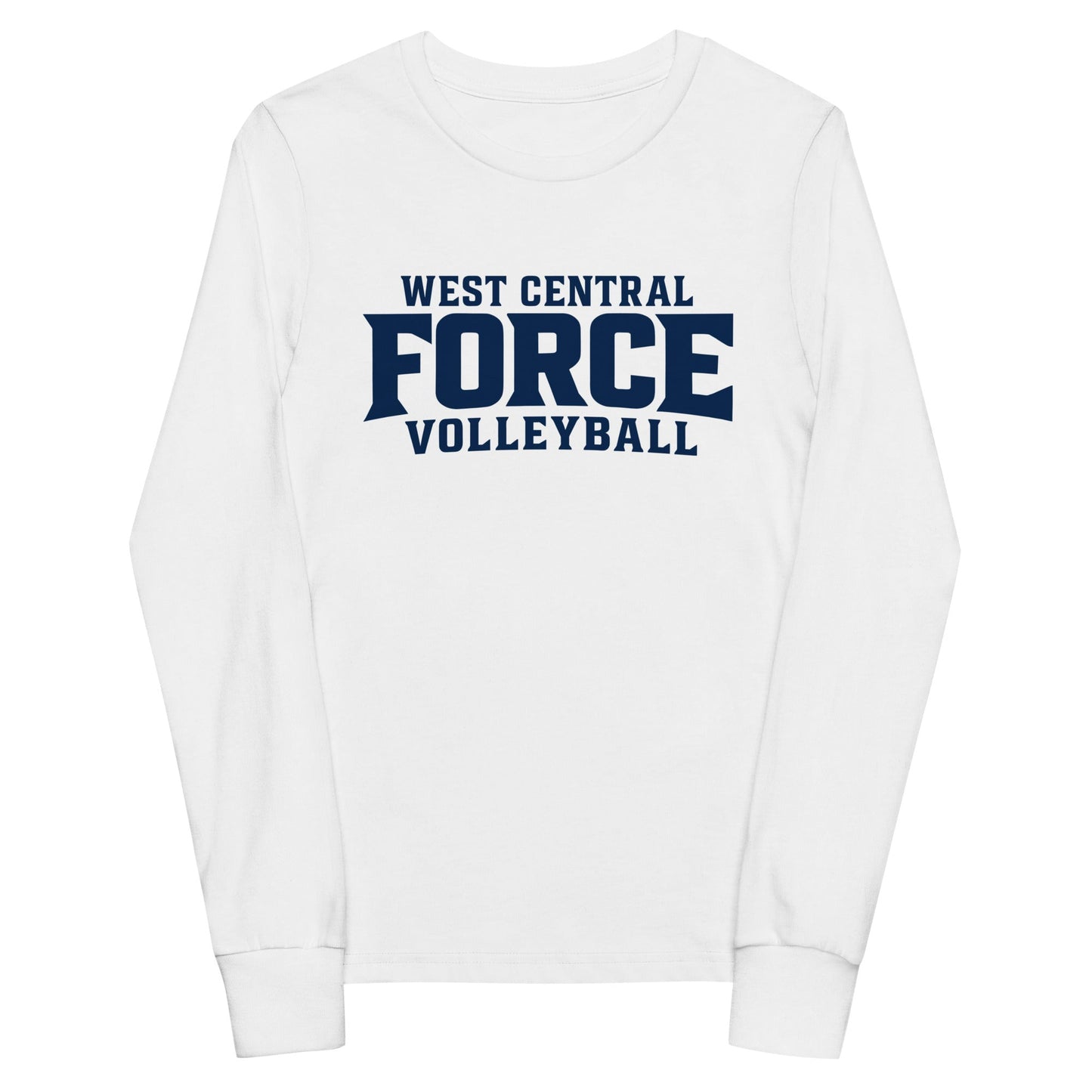 Performance | Youth Long Sleeve T-Shirt | West Central Force Volleyball | Blue Logo