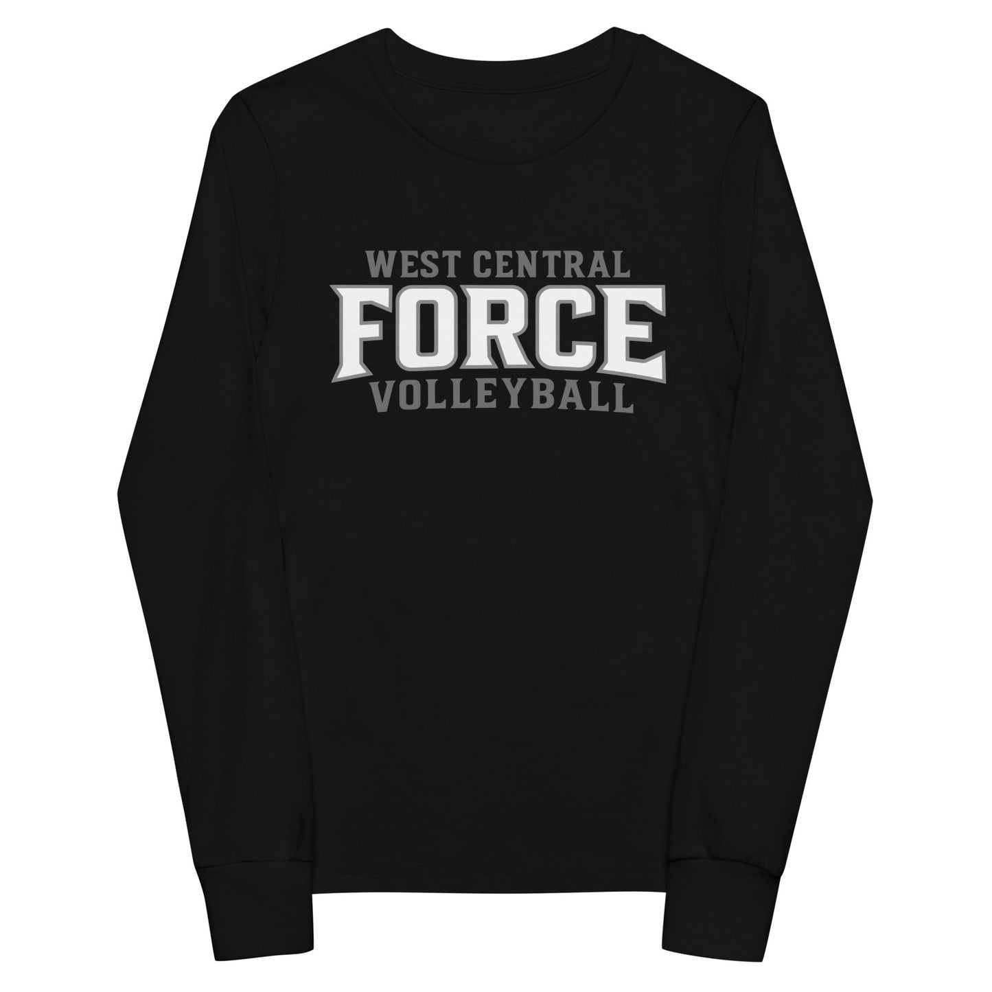 Performance | Youth Long Sleeve T-Shirt | West Central Force Volleyball | Grey Logo