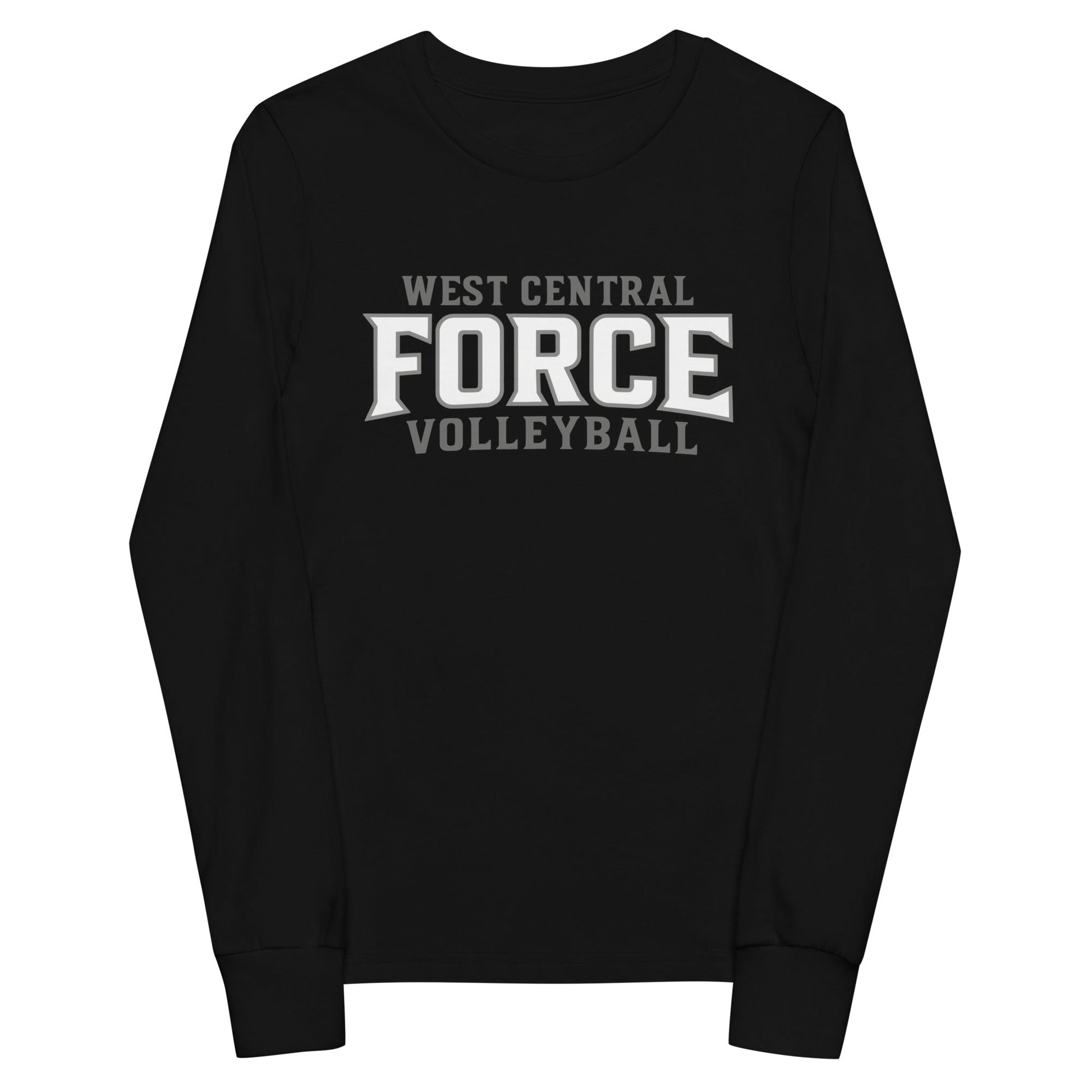 Performance | Youth Long Sleeve T-Shirt | West Central Force Volleyball | Grey Logo