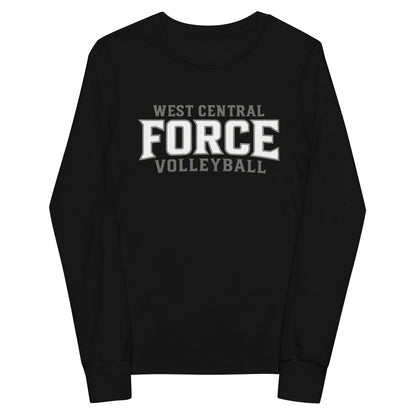 Performance | Youth Long Sleeve T-Shirt | West Central Force Volleyball | Grey Logo