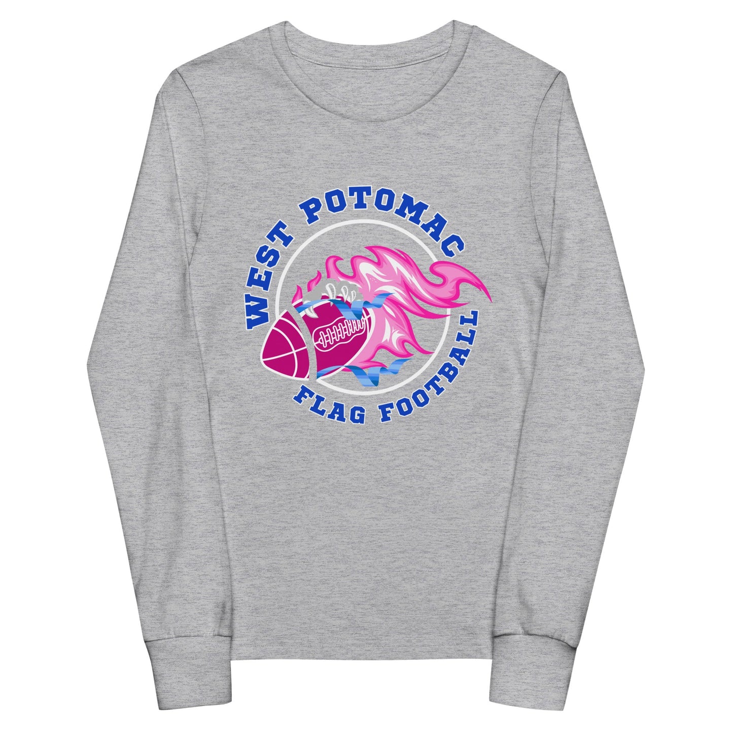Performance | Youth Long Sleeve T-Shirt | West Potomac Flag Football | Crest Logo
