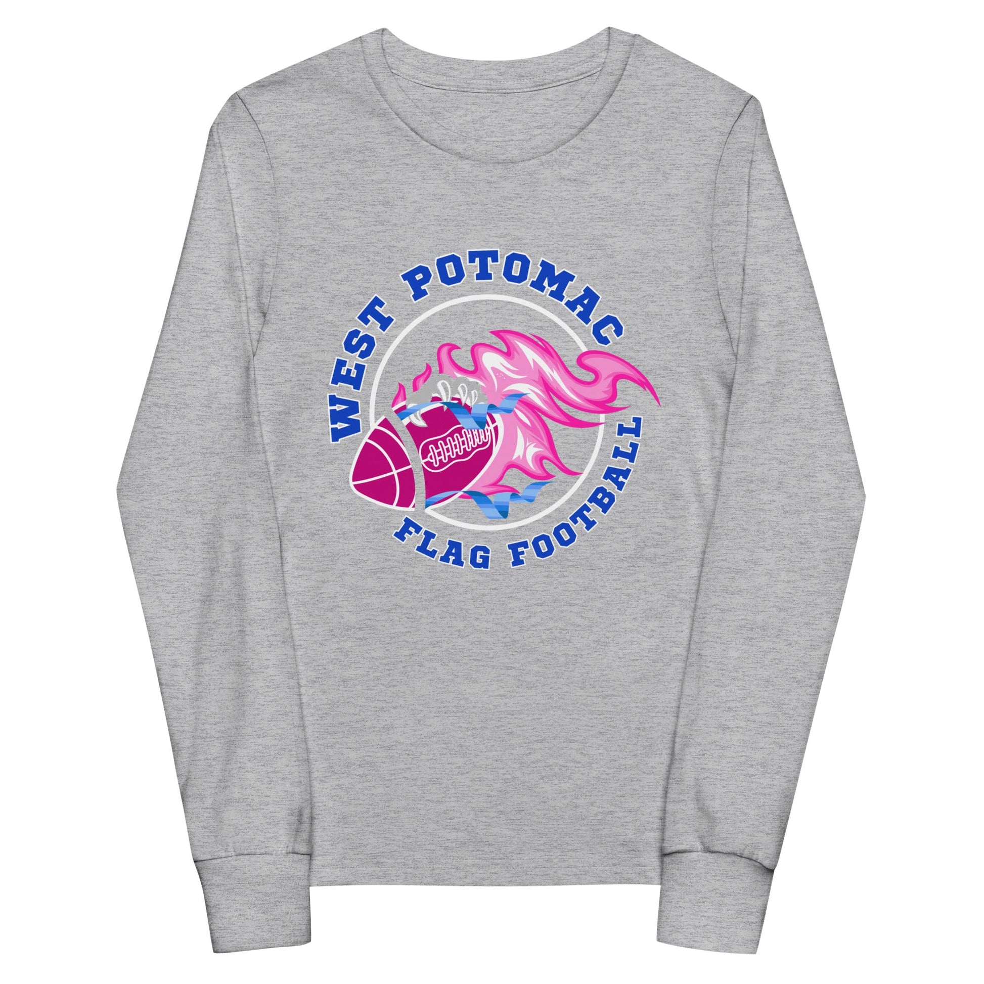 Performance | Youth Long Sleeve T-Shirt | West Potomac Flag Football | Crest Logo