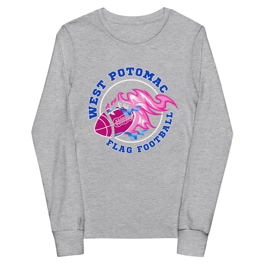 Performance | Youth Long Sleeve T-Shirt | West Potomac Flag Football | Crest Logo