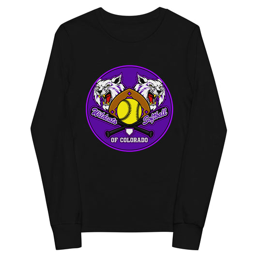 Performance | Youth Long Sleeve T-Shirt | Wildcats Softball | Badge Logo