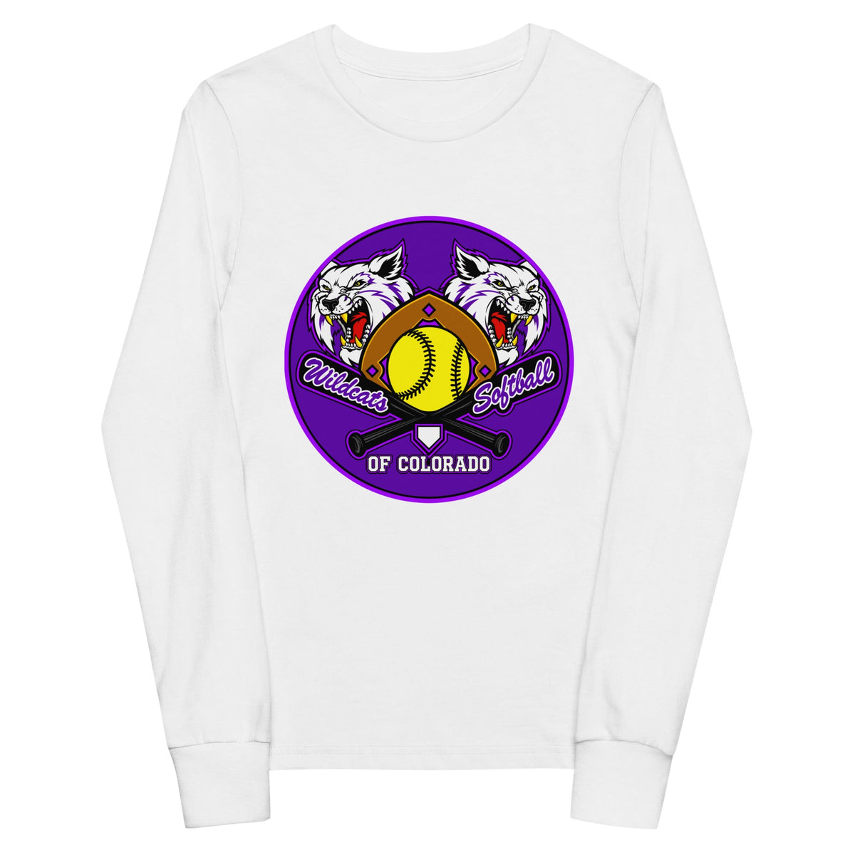 Performance | Youth Long Sleeve T-Shirt | Wildcats Softball | Badge Logo