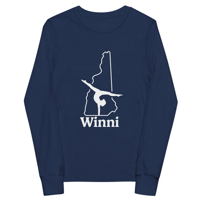 Performance | Youth Long Sleeve T-Shirt | Winni Gymnastics | NH Logo