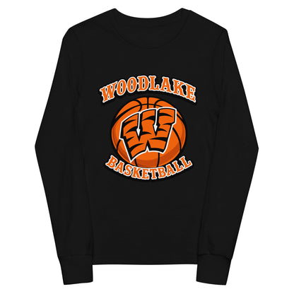 Performance | Youth Long Sleeve T-Shirt | Woodlake Boys Basketball | Athletics Logo
