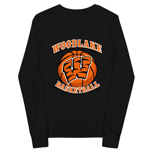Performance | Youth Long Sleeve T-Shirt | Woodlake Boys Basketball | Athletics Logo