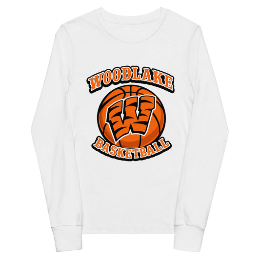 Performance | Youth Long Sleeve T-Shirt | Woodlake Boys Basketball | Athletics Logo
