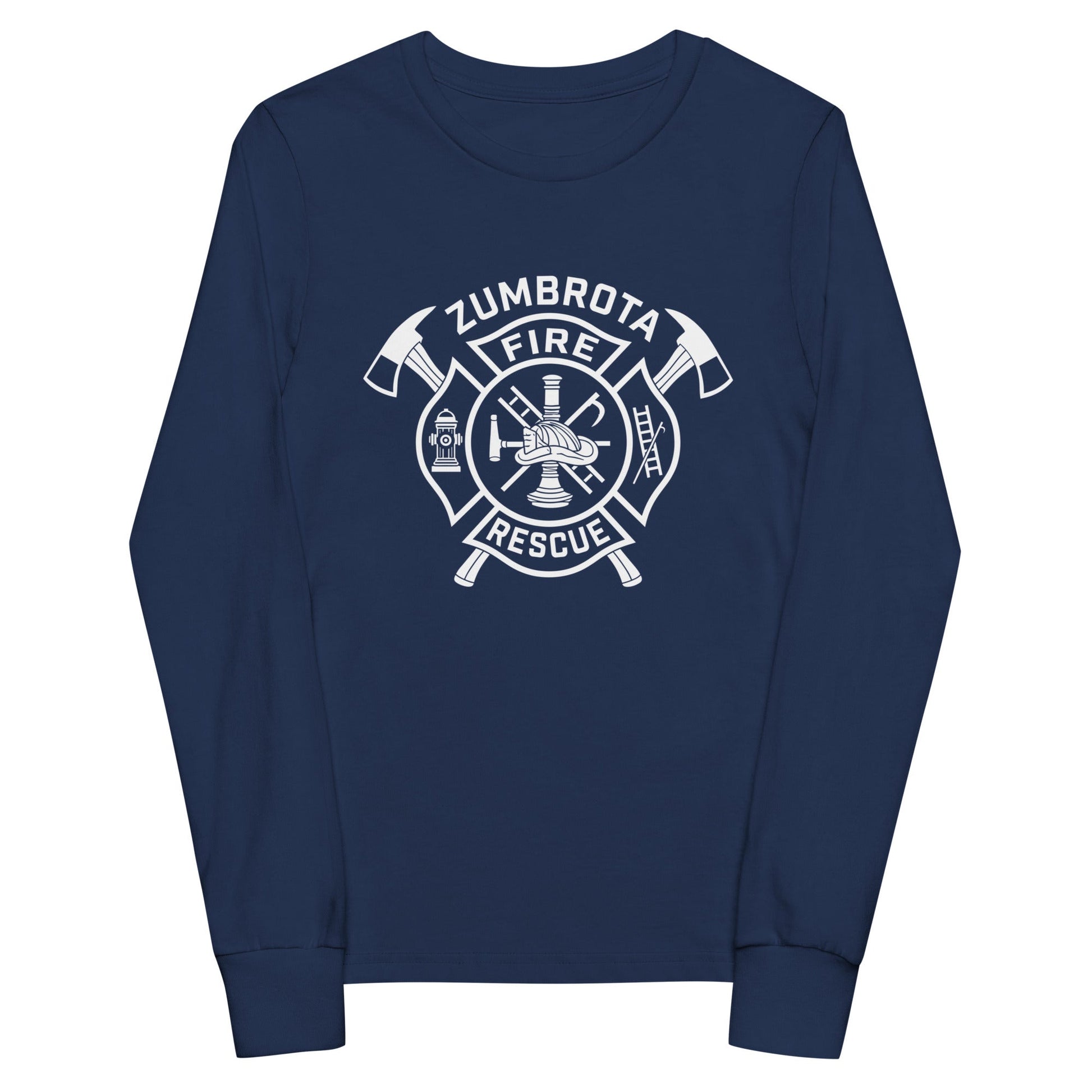 Performance | Youth Long Sleeve T-Shirt | Zumbrota Fire Department | Crest Logo