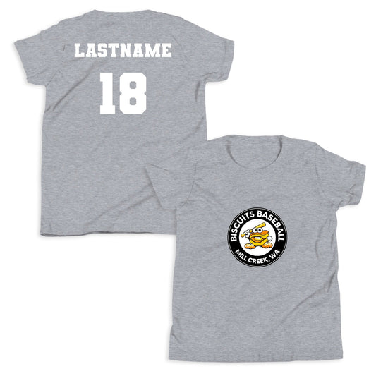 Performance | Youth T-Shirt | Biscuits Baseball MCLL | Mascot Logo | Customizable