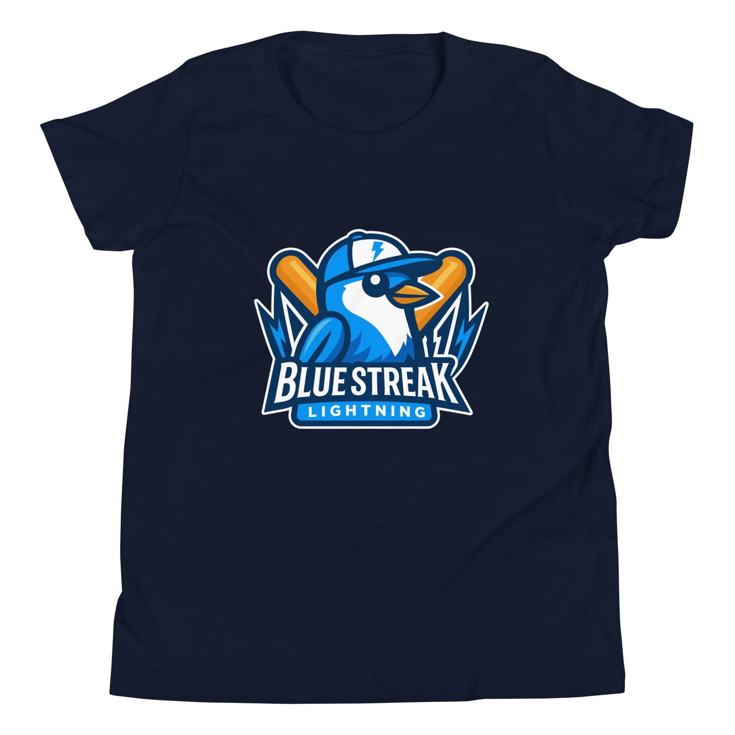 Performance | Youth T-Shirt | Blue Streak Lightning | Mascot Logo