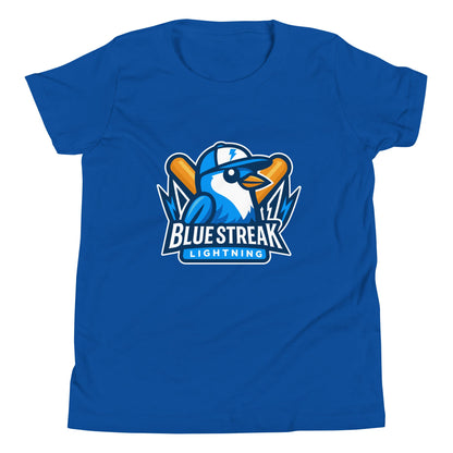 Performance | Youth T-Shirt | Blue Streak Lightning | Mascot Logo
