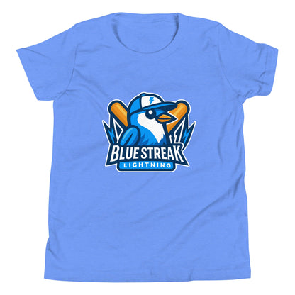 Performance | Youth T-Shirt | Blue Streak Lightning | Mascot Logo