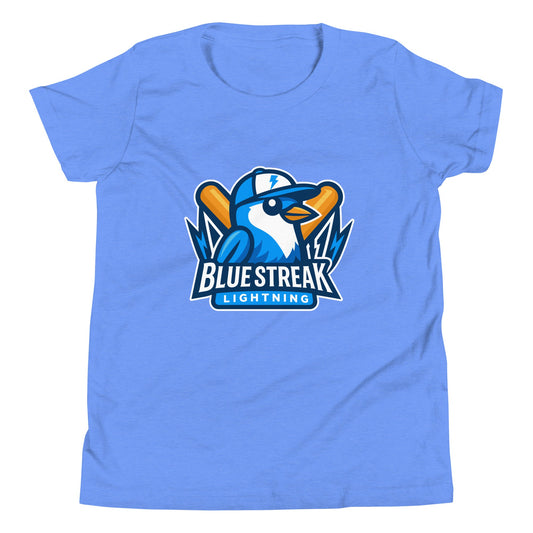 Performance | Youth T-Shirt | Blue Streak Lightning | Mascot Logo