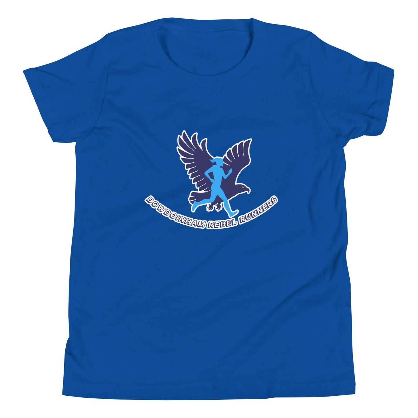 Performance | Youth T-Shirt | Bowdoinham Rebel Runners | Aerial Runner Emblem Logo