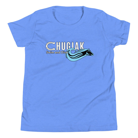 Performance | Youth T-Shirt | Chugiak Mustang Swim & Dive | Emblem Logo