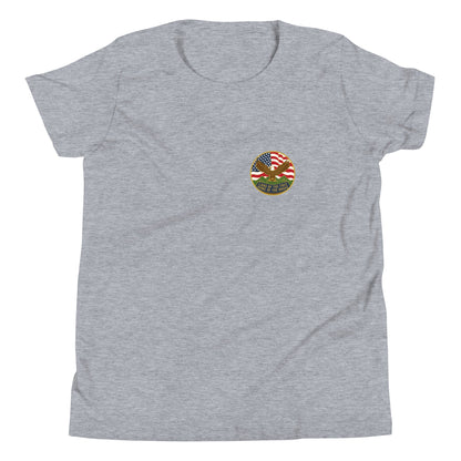 Performance | Youth T-Shirt | Georgia State Society Children of the American Revolution | Badge Logo