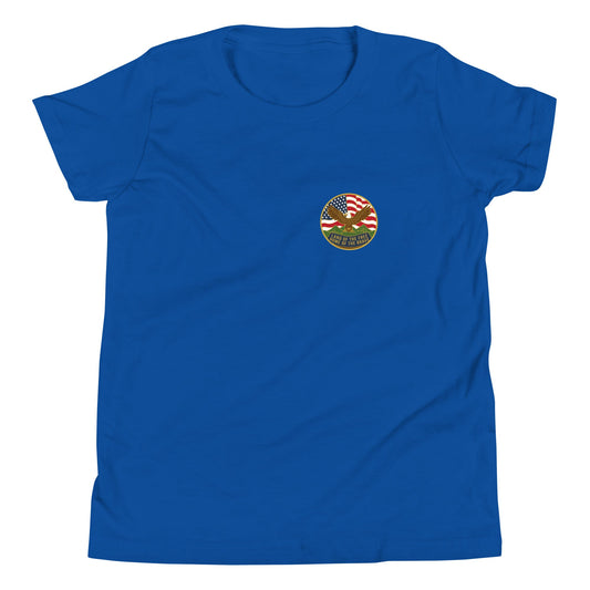 Performance | Youth T-Shirt | Georgia State Society Children of the American Revolution | Badge Logo