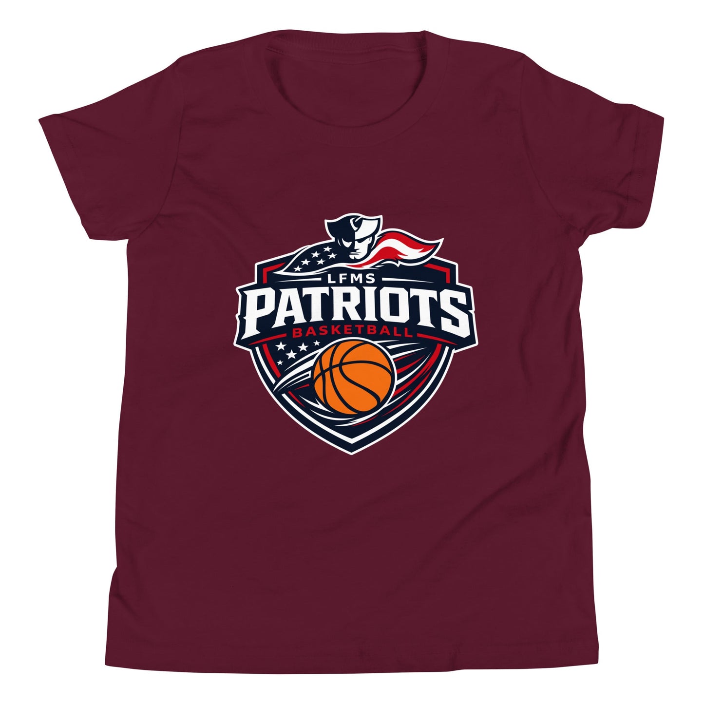 Performance | Youth T-Shirt | LFMS Athletics | Patriots Basketball Logo