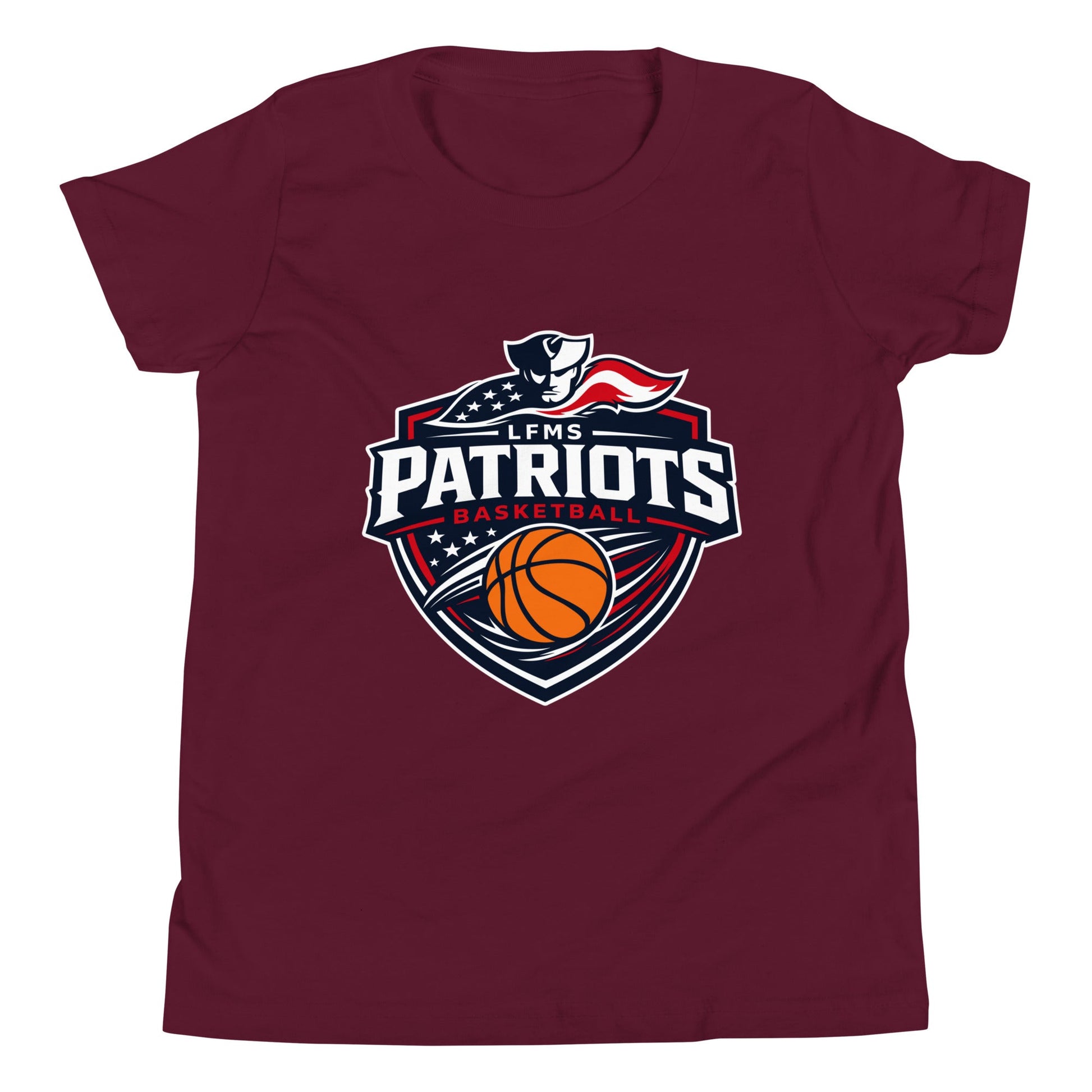 Performance | Youth T-Shirt | LFMS Athletics | Patriots Basketball Logo