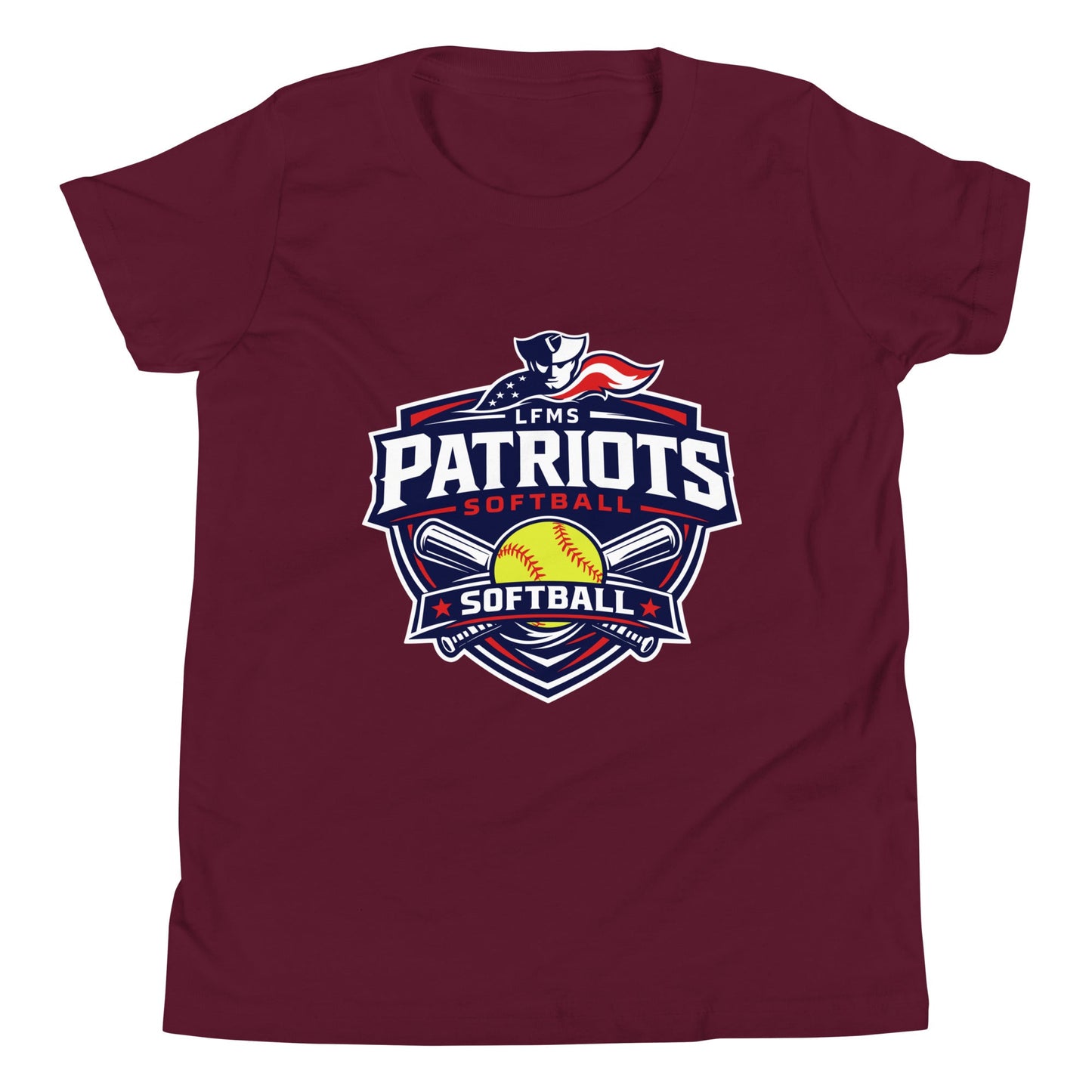 Performance | Youth T-Shirt | LFMS Athletics | Patriots Softball Logo