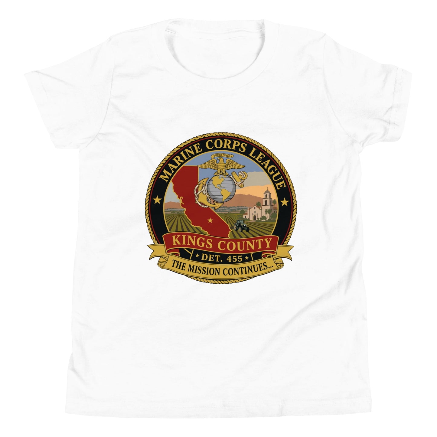 Performance | Youth T-Shirt | Marine Corps League kings County Det 455 | Shield Logo