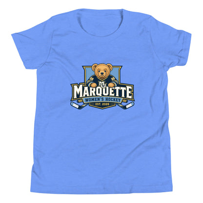 Performance | Youth T-Shirt | Marquette University Women's Hockey | Bear Athletics Logo