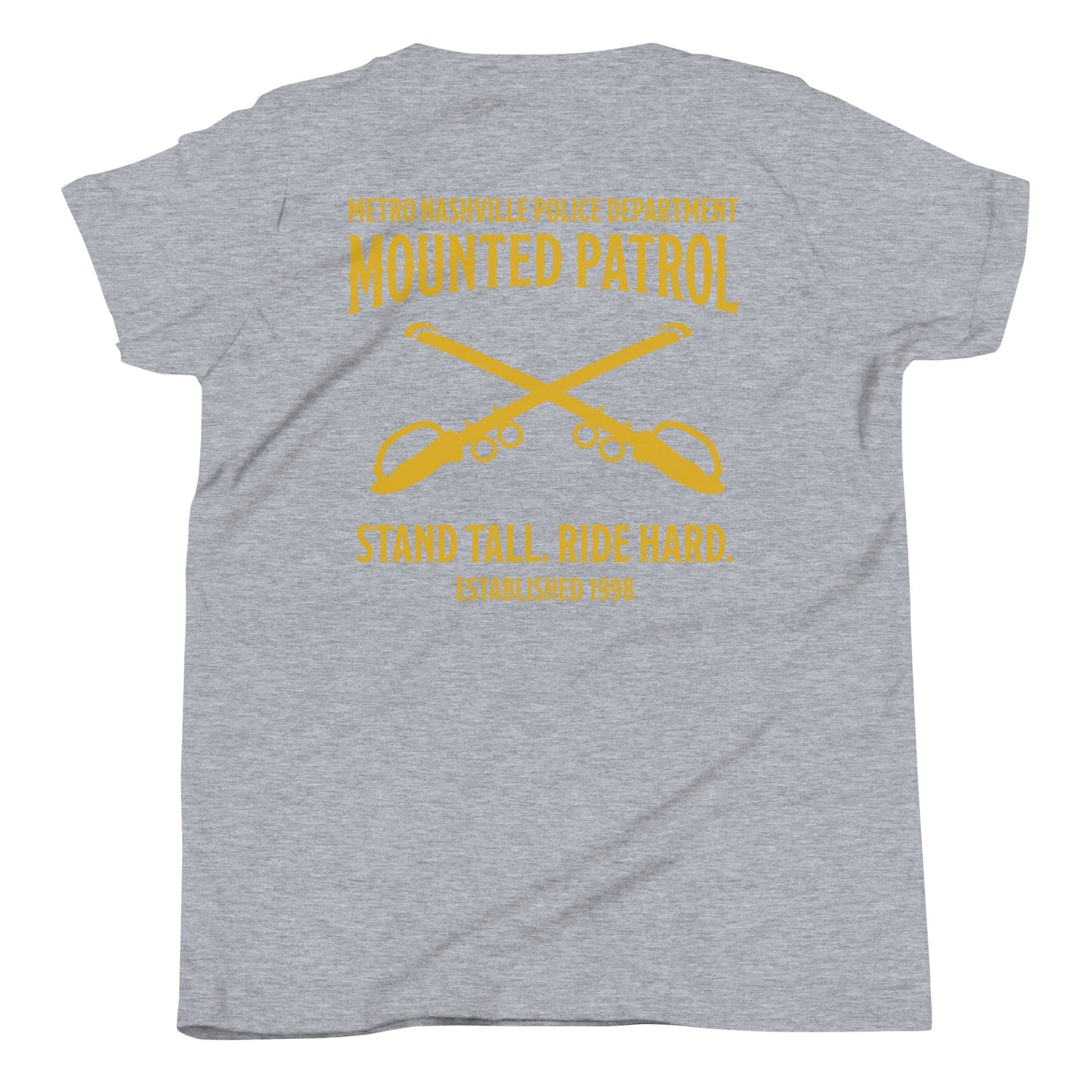 Performance | Youth T-Shirt | Metro Nashville Police Department Horse Mounted Patrol | Stand Tall Logo