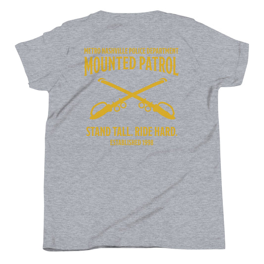 Performance | Youth T-Shirt | Metro Nashville Police Department Horse Mounted Patrol | Stand Tall Logo