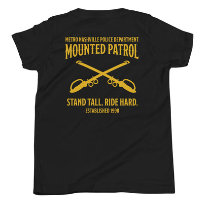 Performance | Youth T-Shirt | Metro Nashville Police Department Horse Mounted Patrol | Stand Tall Logo