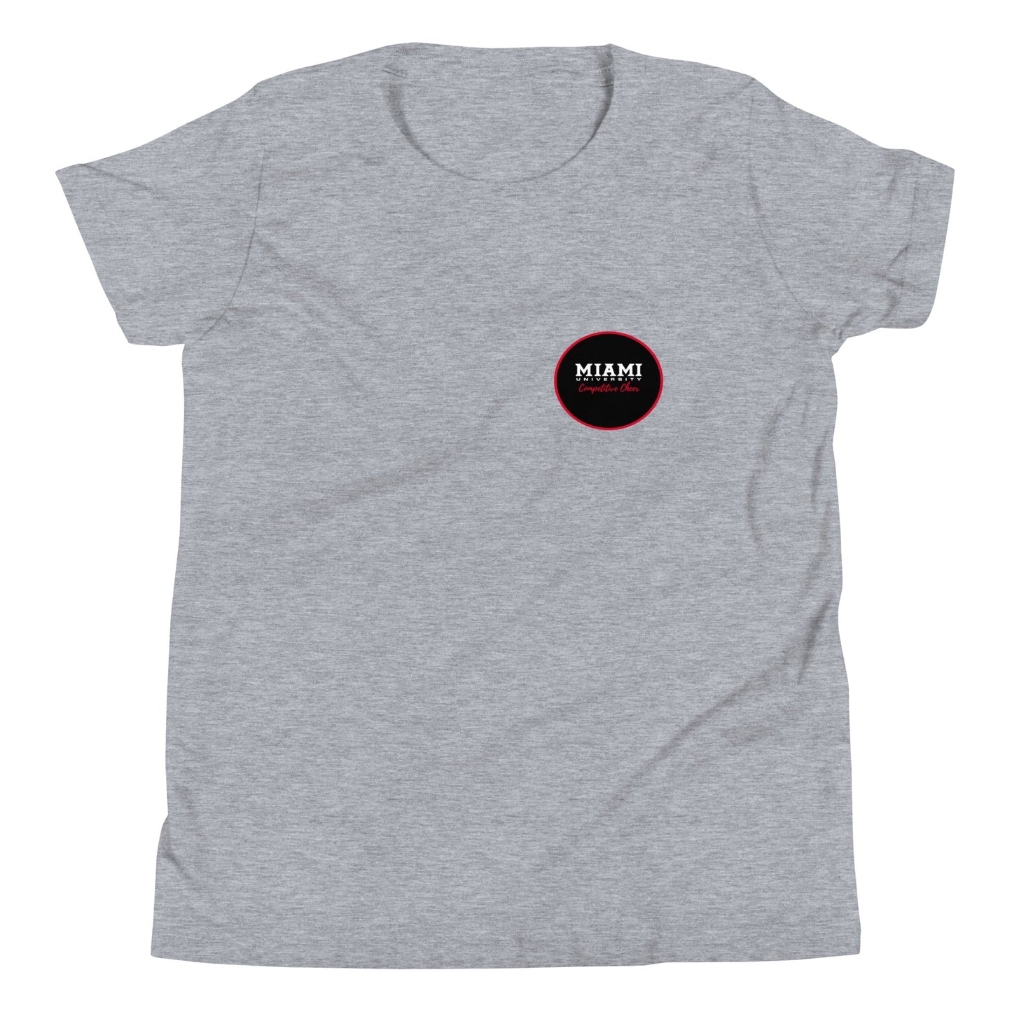 Performance | Youth T-Shirt | Miami University Competitive Cheer Team | Badge Logo