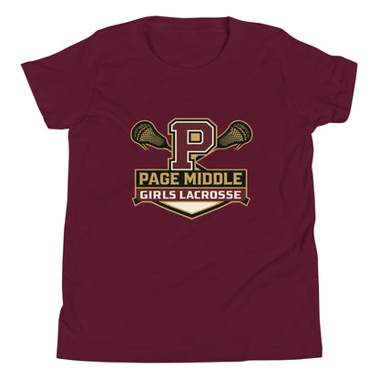 Performance | Youth T-Shirt | Page Middle Girls Lacrosse | Block P Logo