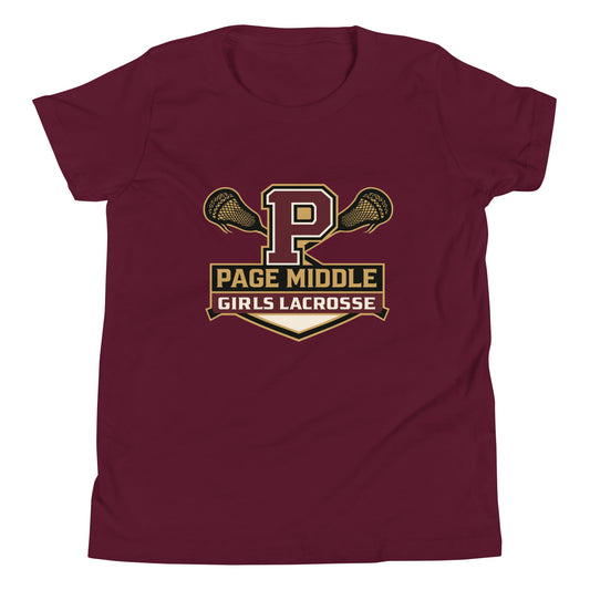 Performance | Youth T-Shirt | Page Middle Girls Lacrosse | Block P Logo