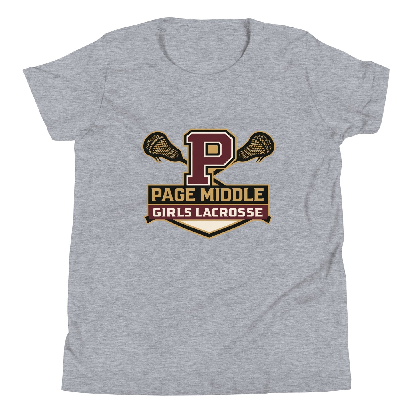 Performance | Youth T-Shirt | Page Middle Girls Lacrosse | Block P Logo