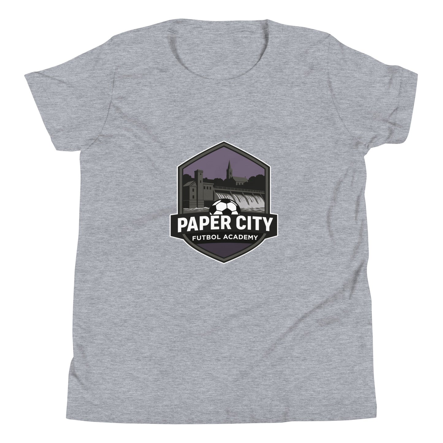 Performance | Youth T-Shirt | Paper City Futbol Academy | Vanguard Shield Logo