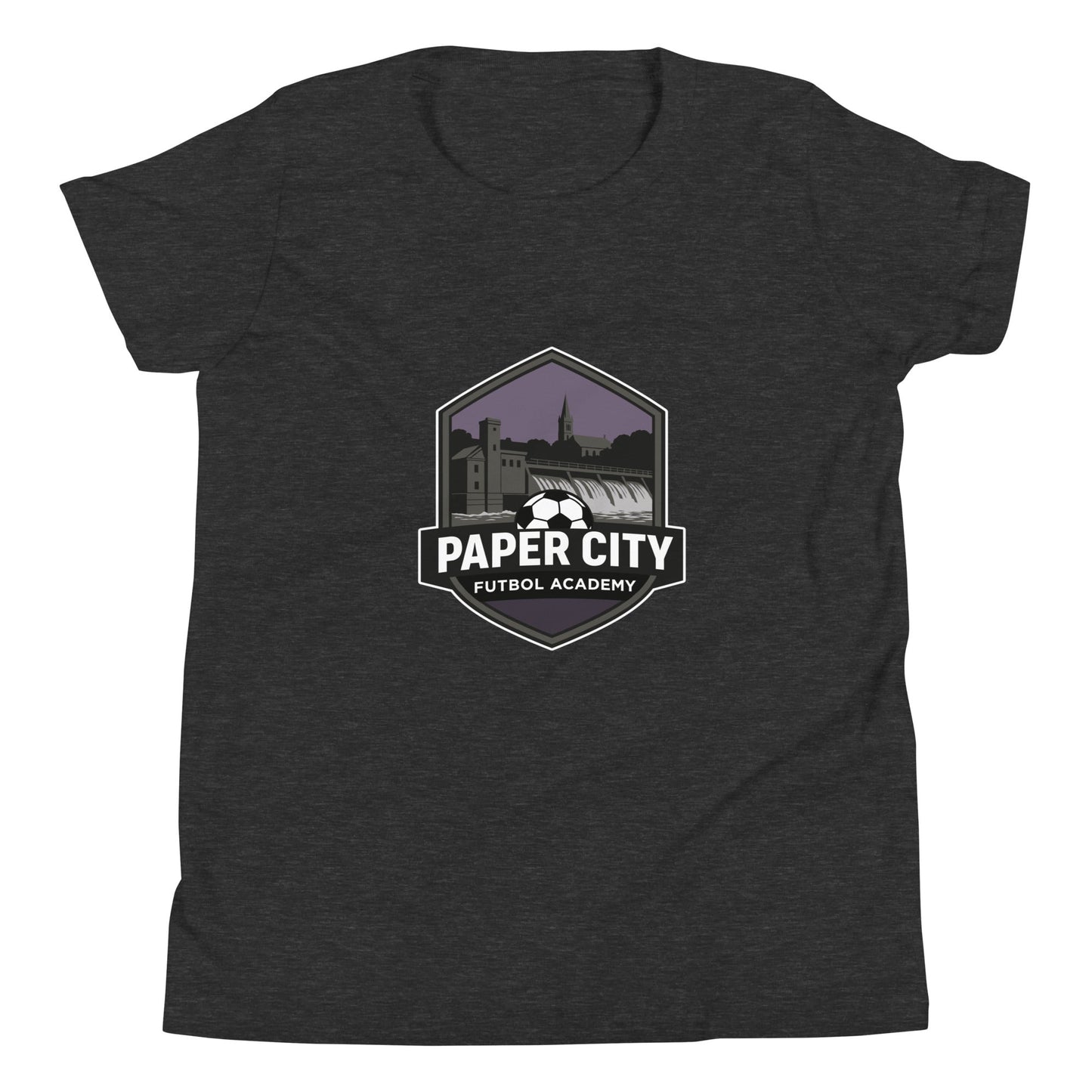 Performance | Youth T-Shirt | Paper City Futbol Academy | Vanguard Shield Logo