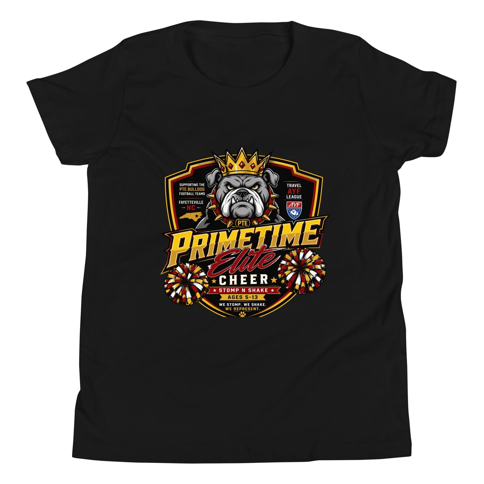 Performance | Youth T-Shirt | PTE Bulldog Cheer | Shield Logo