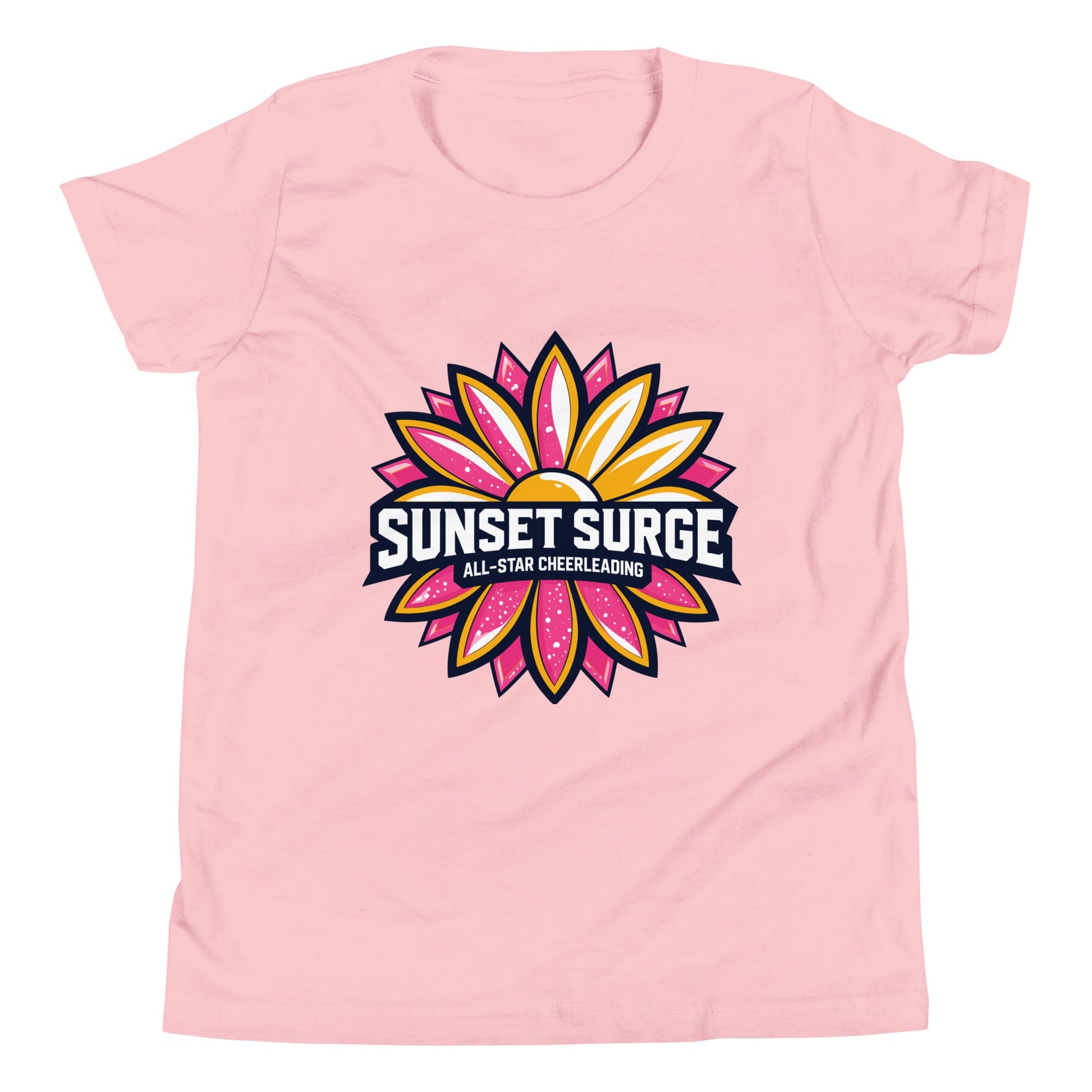 Performance | Youth T-Shirt | Sunset Surge All-Star Cheerleading | Bloom Surge Logo