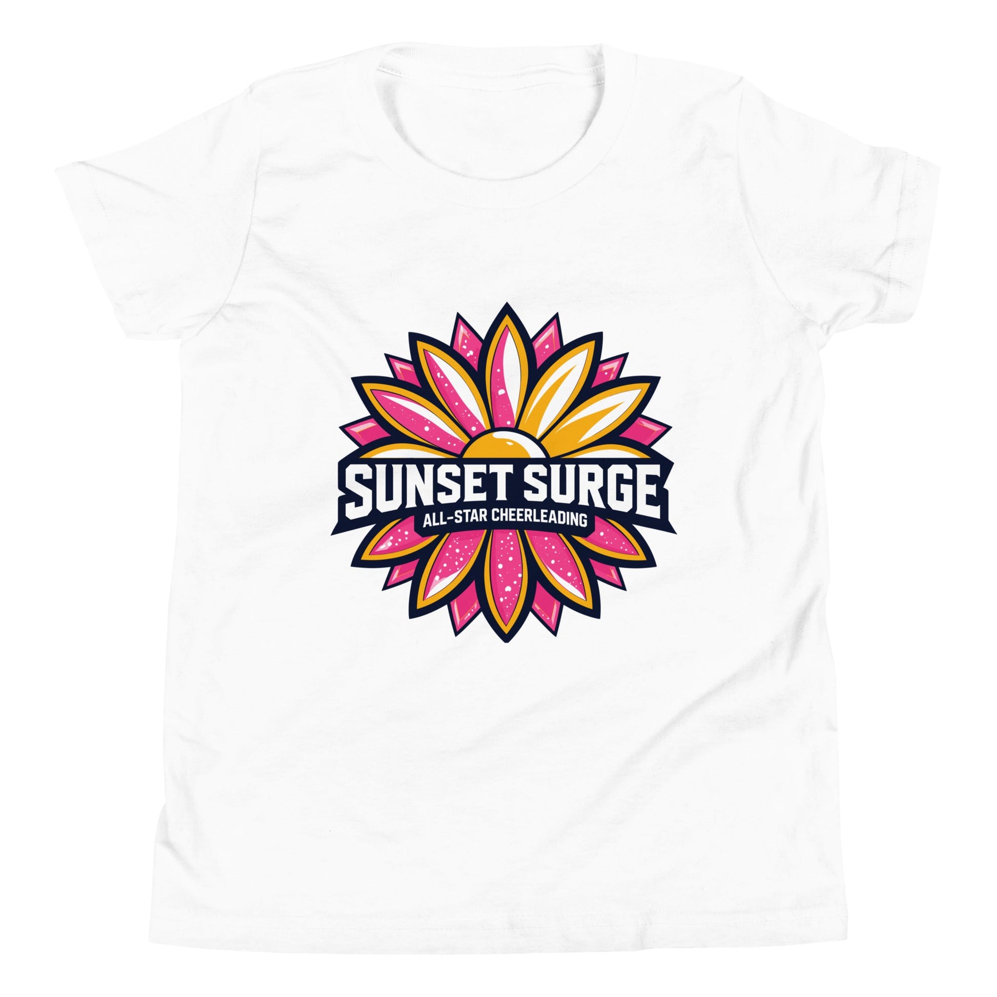 Performance | Youth T-Shirt | Sunset Surge All-Star Cheerleading | Bloom Surge Logo