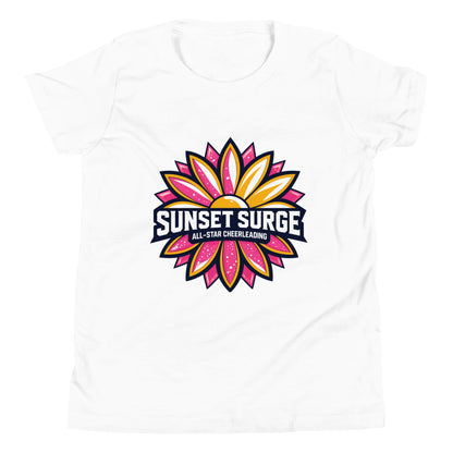 Performance | Youth T-Shirt | Sunset Surge All-Star Cheerleading | Bloom Surge Logo